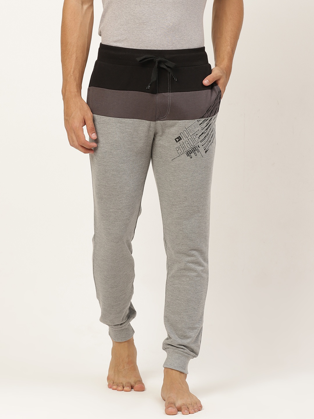 

Sweet Dreams Men Grey Melange Solid Slim Fit Athleisure Joggers