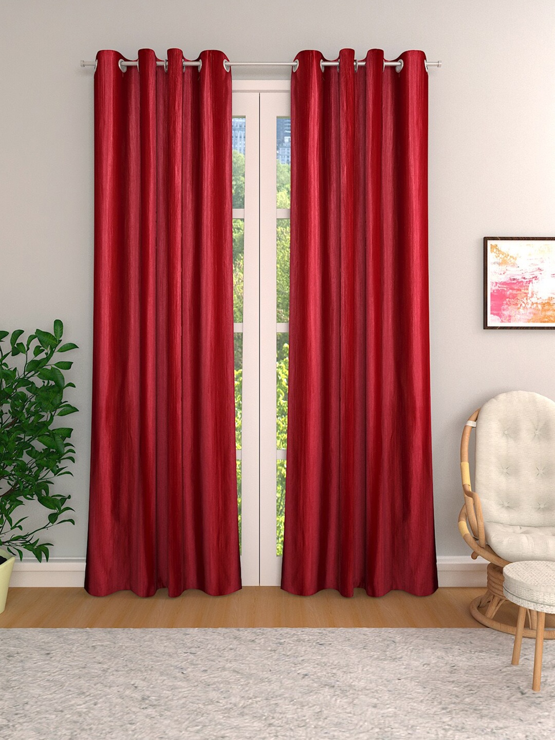 

ROMEE Set of 2 Red Room Darkening Curtains