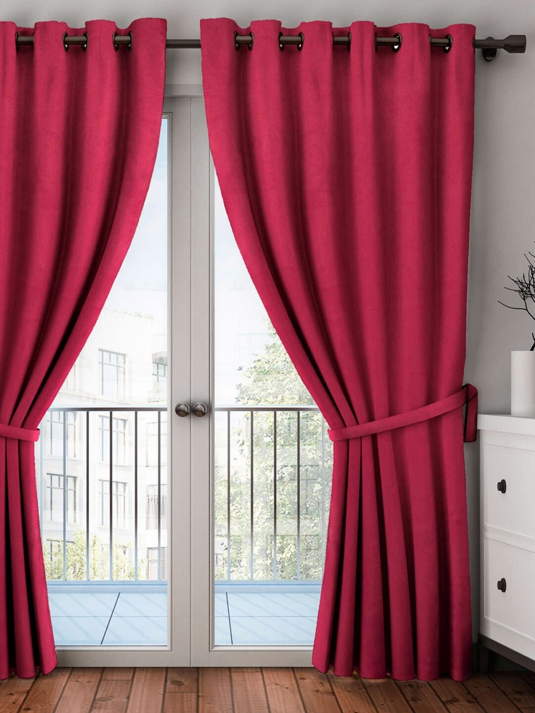 

BIANCA Maroon Single Black Out Door Curtain