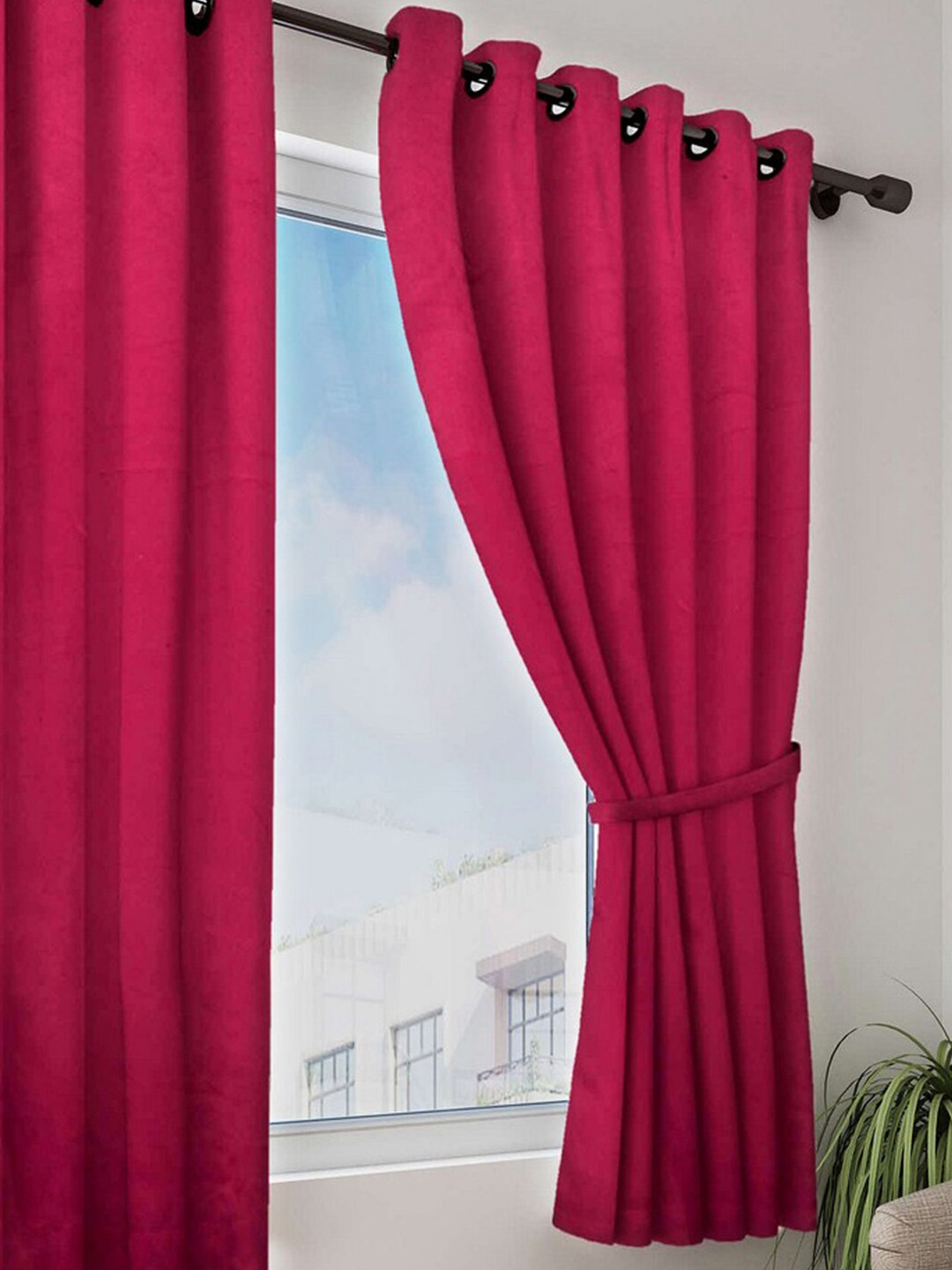 

BIANCA Maroon Single Black Out Curtain