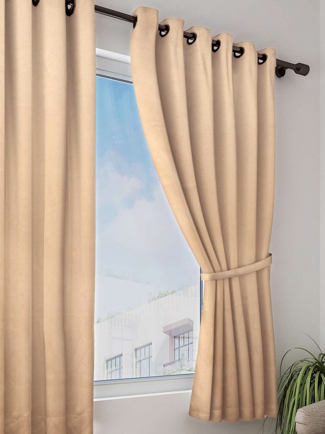 

BIANCA Beige Single Black Out Curtain