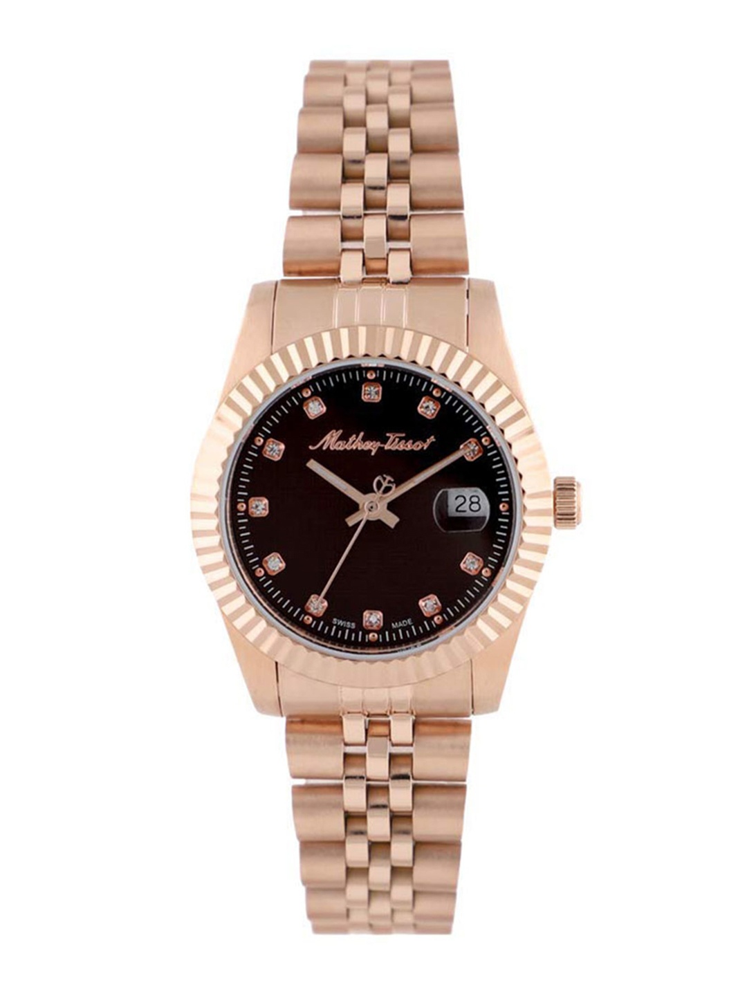 

Mathey-Tissot Women Swiss Made Quartz Analog Watch D810PRM, Coffee brown