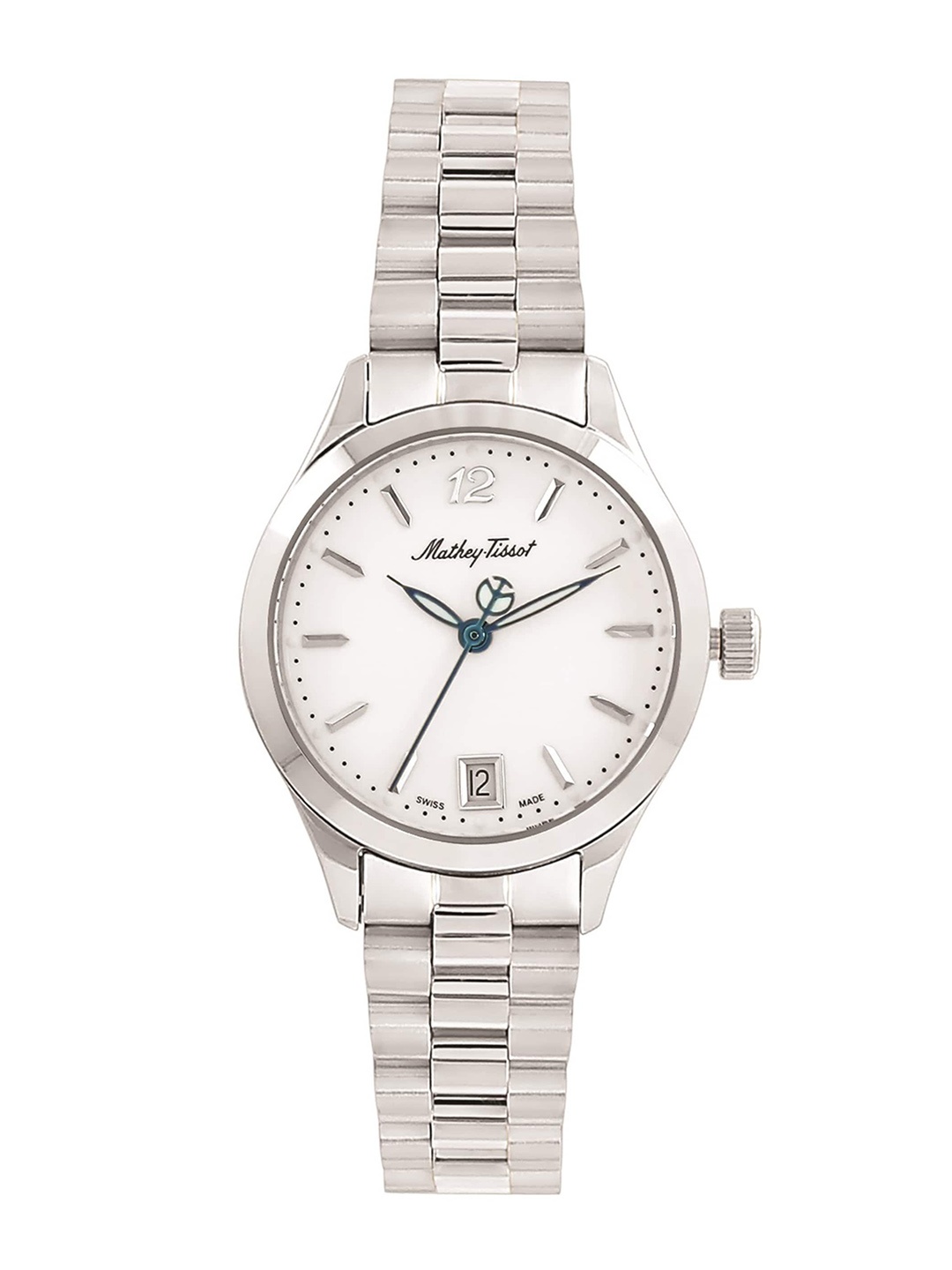 

Mathey-Tissot Women White Dial & Silver Toned Stainless Steel Bracelet Style Straps Analogue Watch