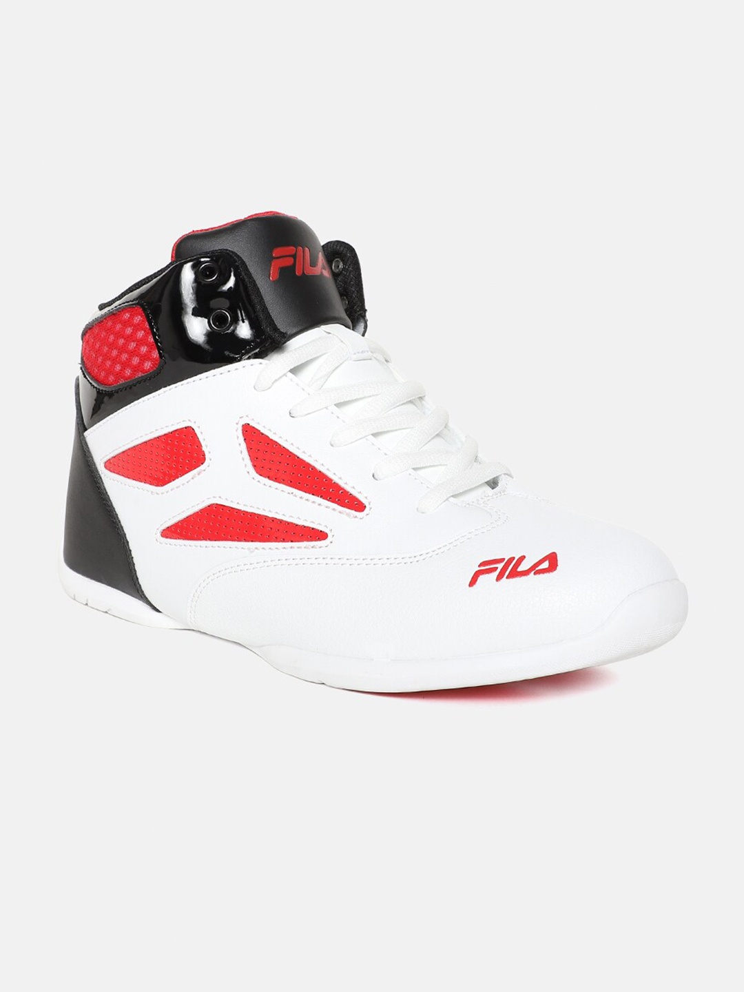 

FILA Men White & Black PU Mid-Top RIM LOOP II Basketball Shoes