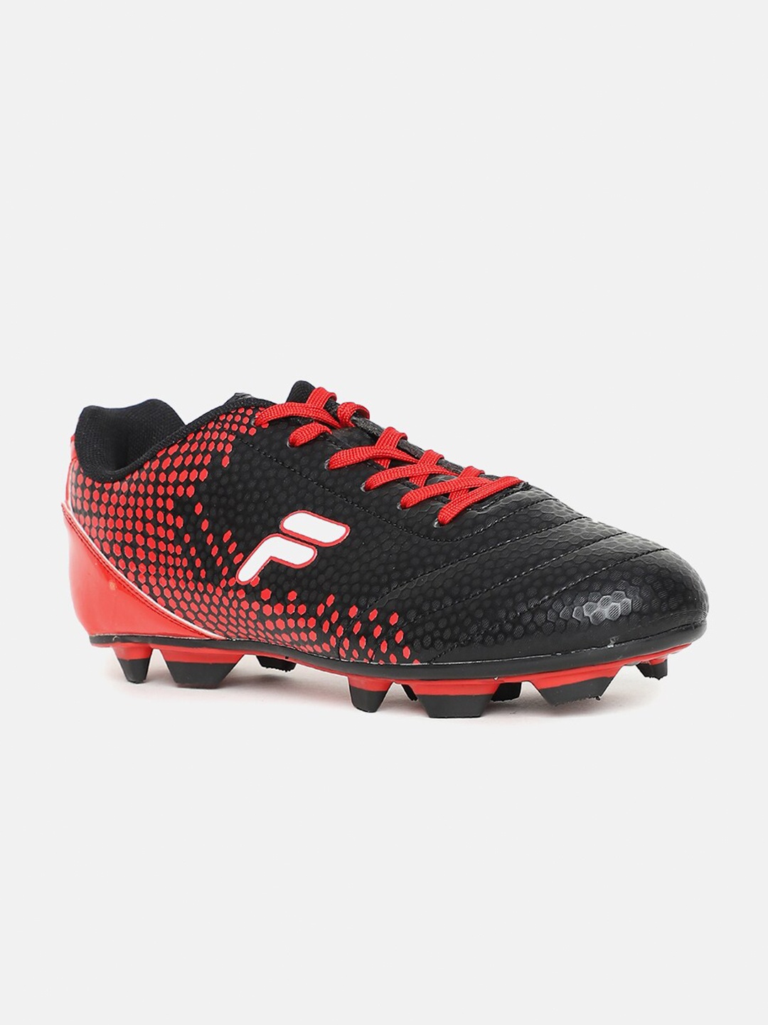 

FILA Men Red & Black PU Football Shoes