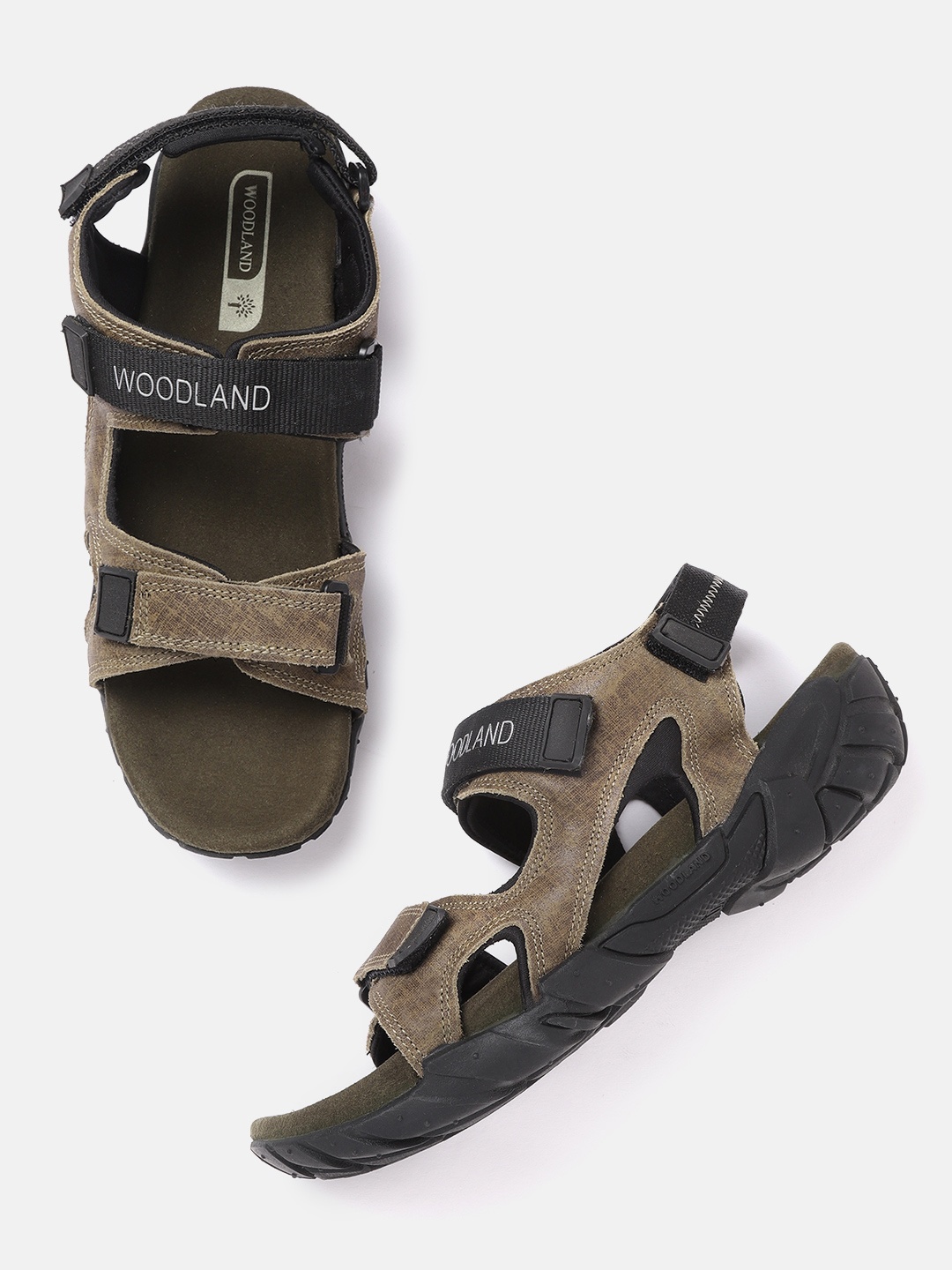 

Woodland Men Khaki & Black Sports Sandals