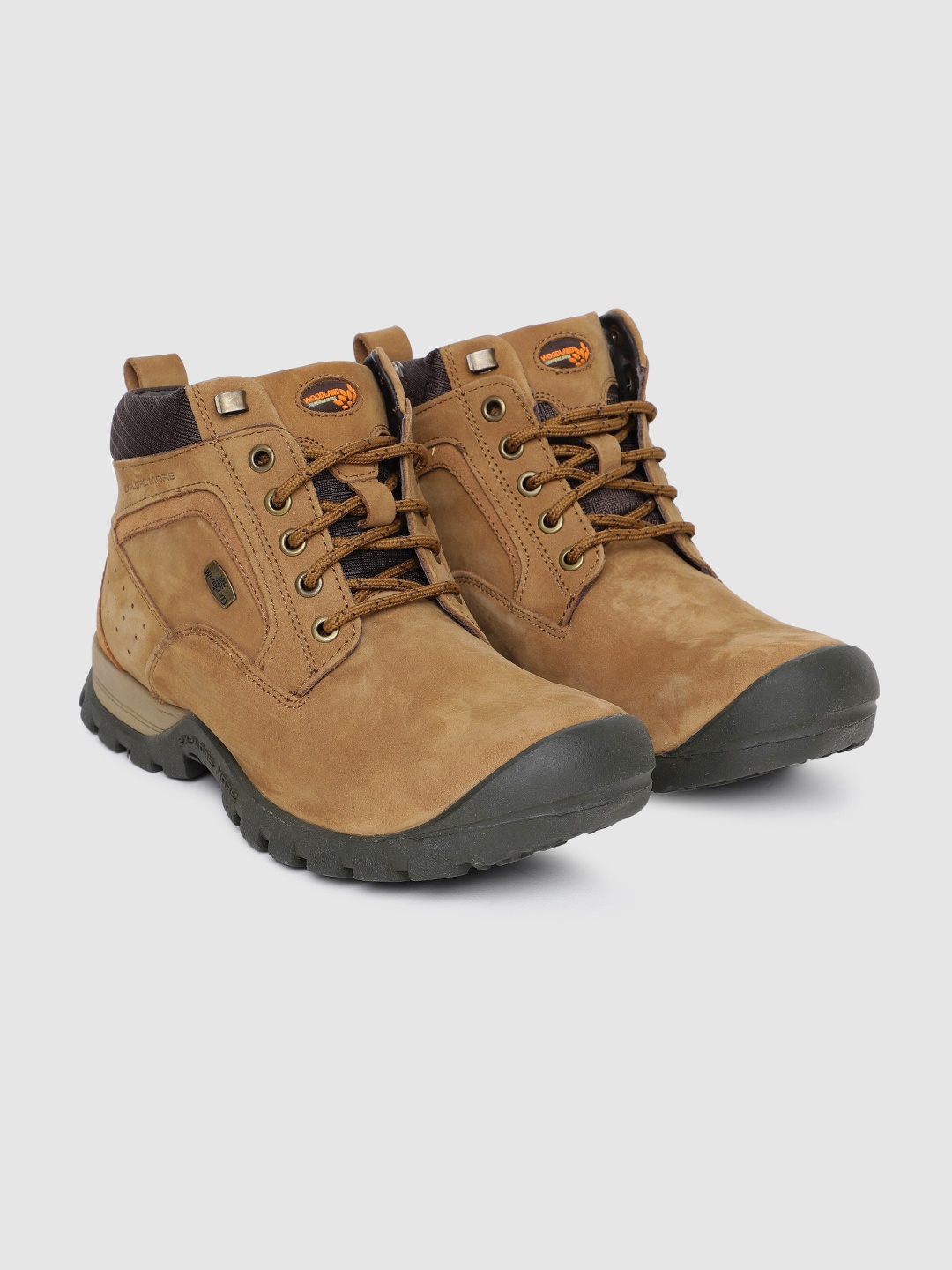 

Woodland Men Brown Leather Flat Boots