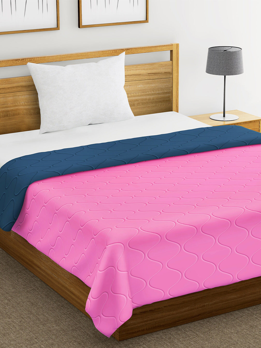 

Divine Casa Pink Solid Reversible Mild Winter 120 GSM Single Bed Comforter