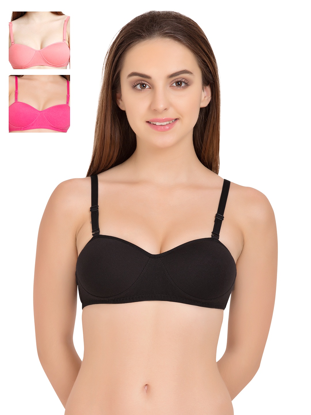 

Tweens Pack of 3 Demi-Cup T-shirt Bras TW1201, Black