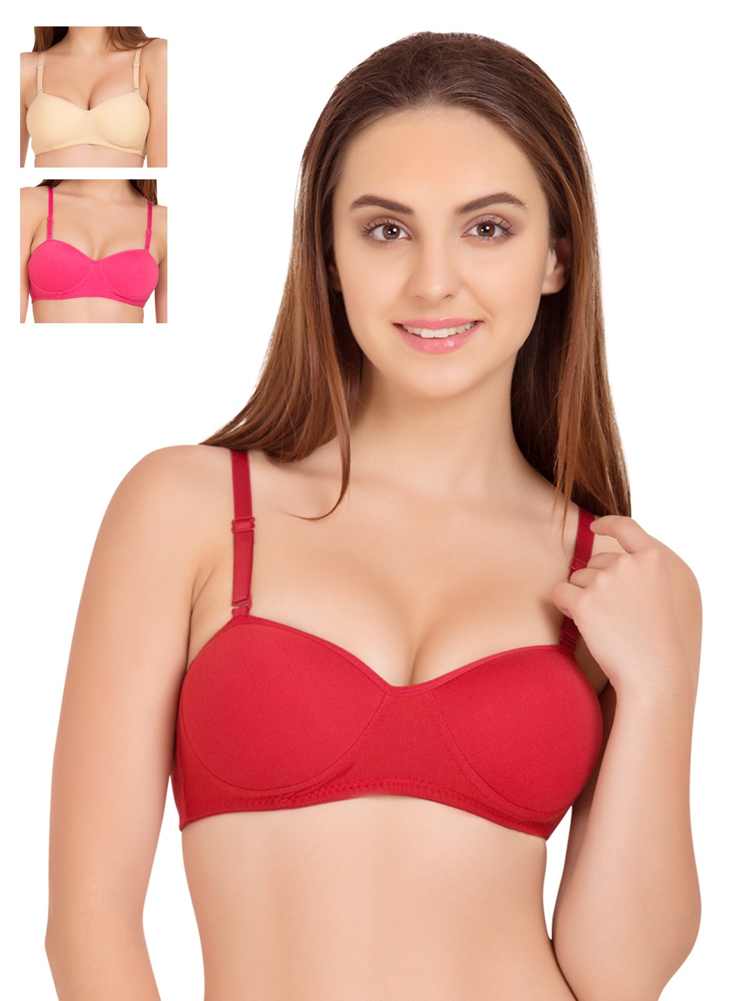 

Tweens Pack of 3 Demi-Cup T-shirt Bras TW1201, Pink