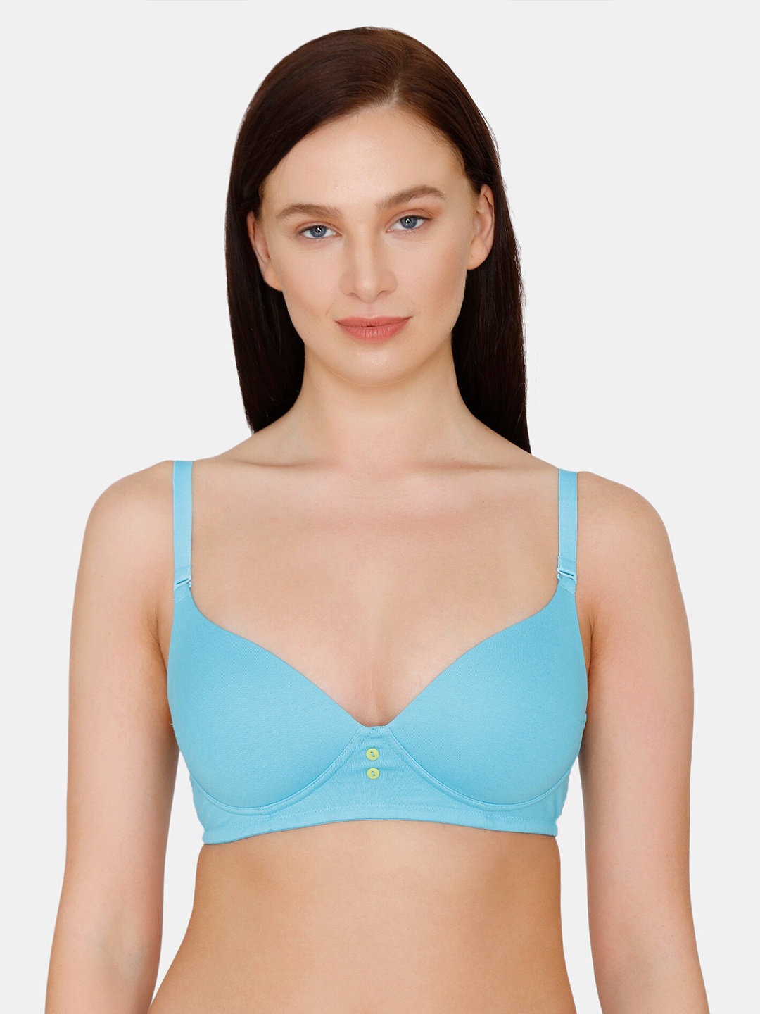 

Zivame Solid Non-Wired Lightly Padded T-shirt Bra ZI10RQFASH0BLUE, Blue