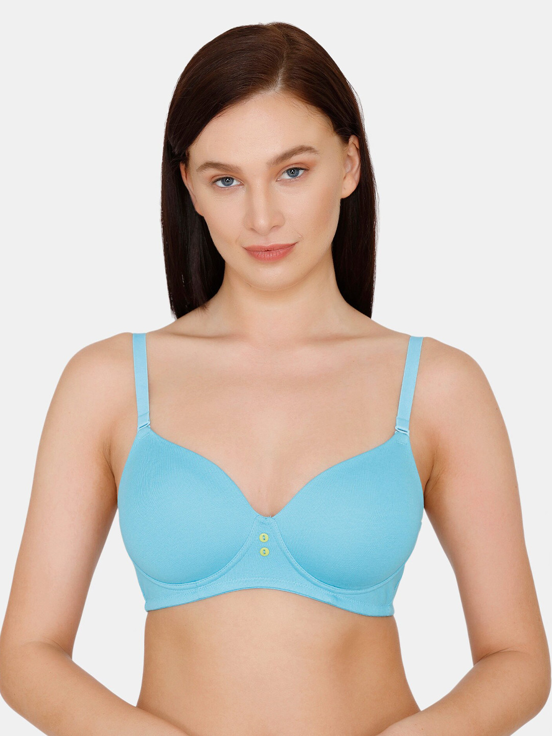 

Zivame Turquoise Blue Solid Non-Wired Lightly Padded T-shirt Bra ZI10RRFASH0BLUE