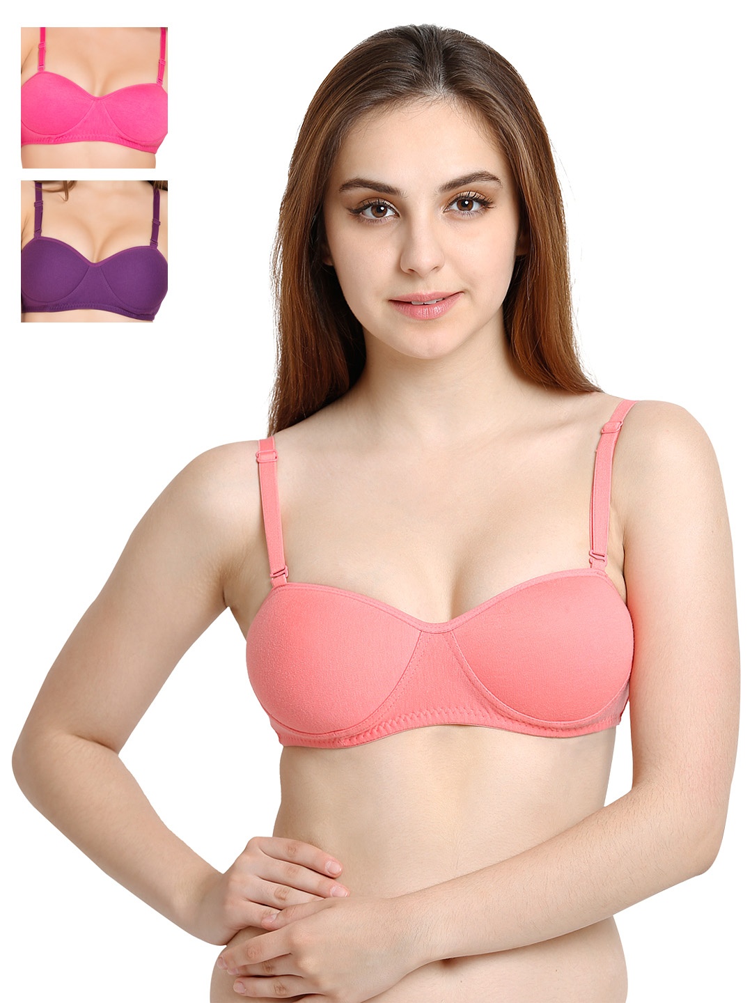 

Tweens Pack of 3 T-shirt Bras TW1201, Peach