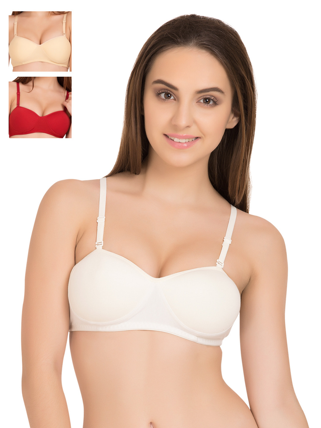 

Tweens Pack of 3 Demi-Cup T-shirt Bras 1201, Off white