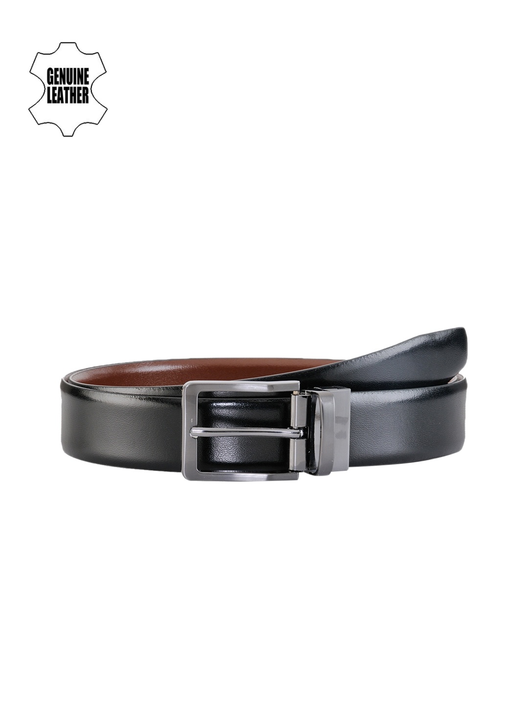 

TKWD Leathers Men Black & Brown Reversible Genuine Leather Belt