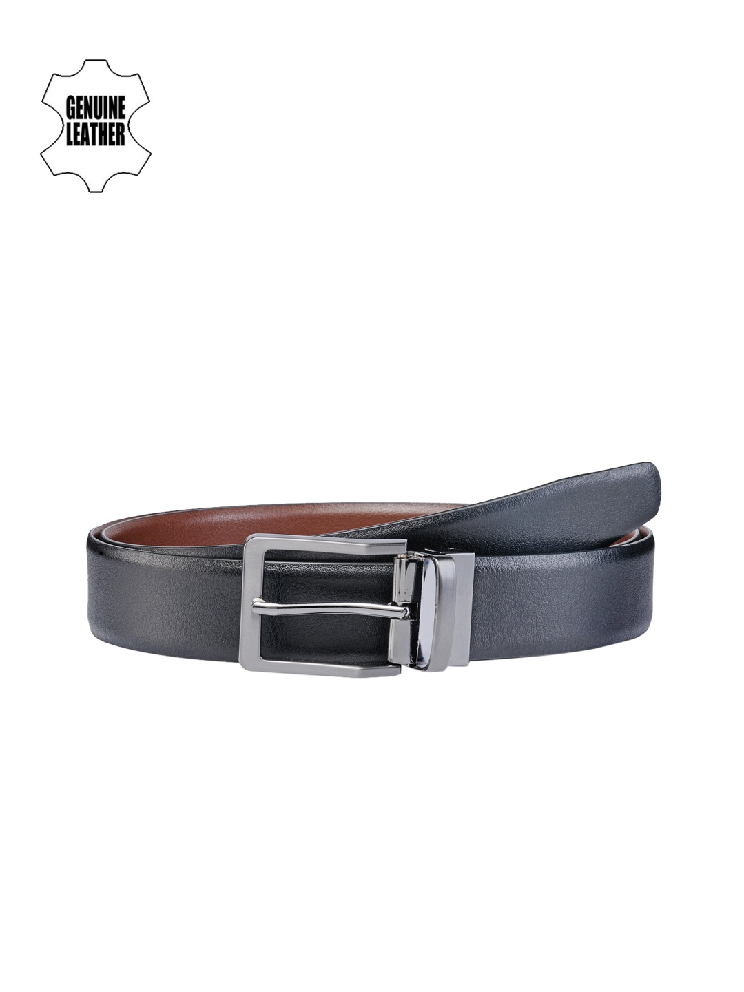 

TKWD Leathers Men Black & Brown Reversible Genuine Leather Belt