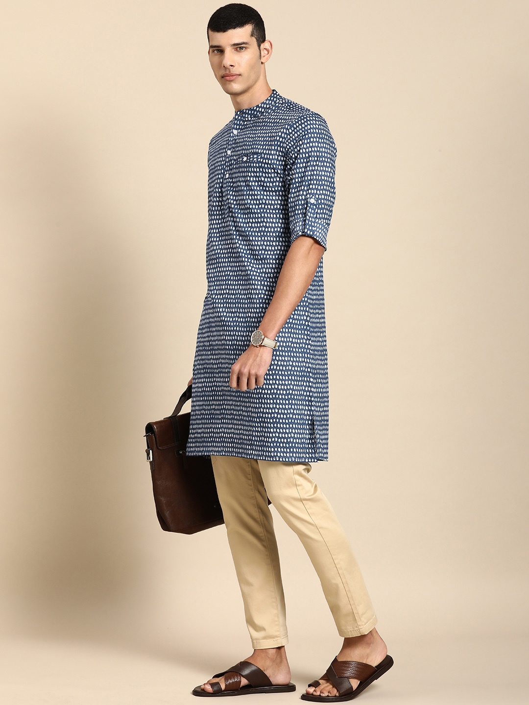 

Anouk Men Blue Quirky Printed Kurta