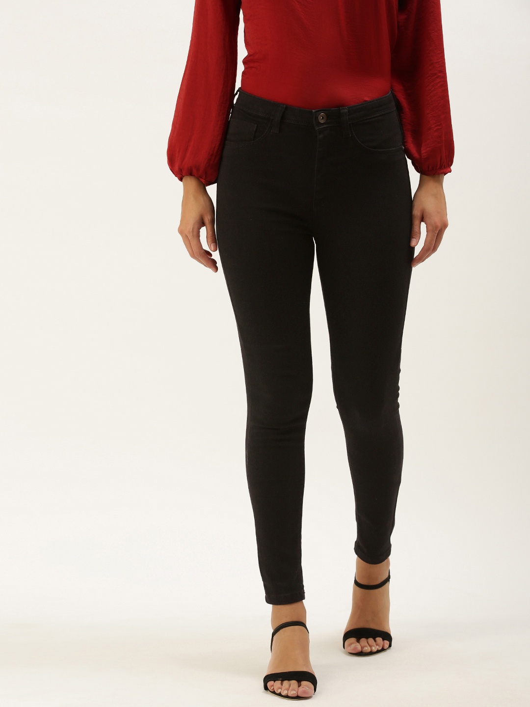 

Flying Machine Women Black Betty Skinny Fit High-Rise Stretchable Jegging Jeans