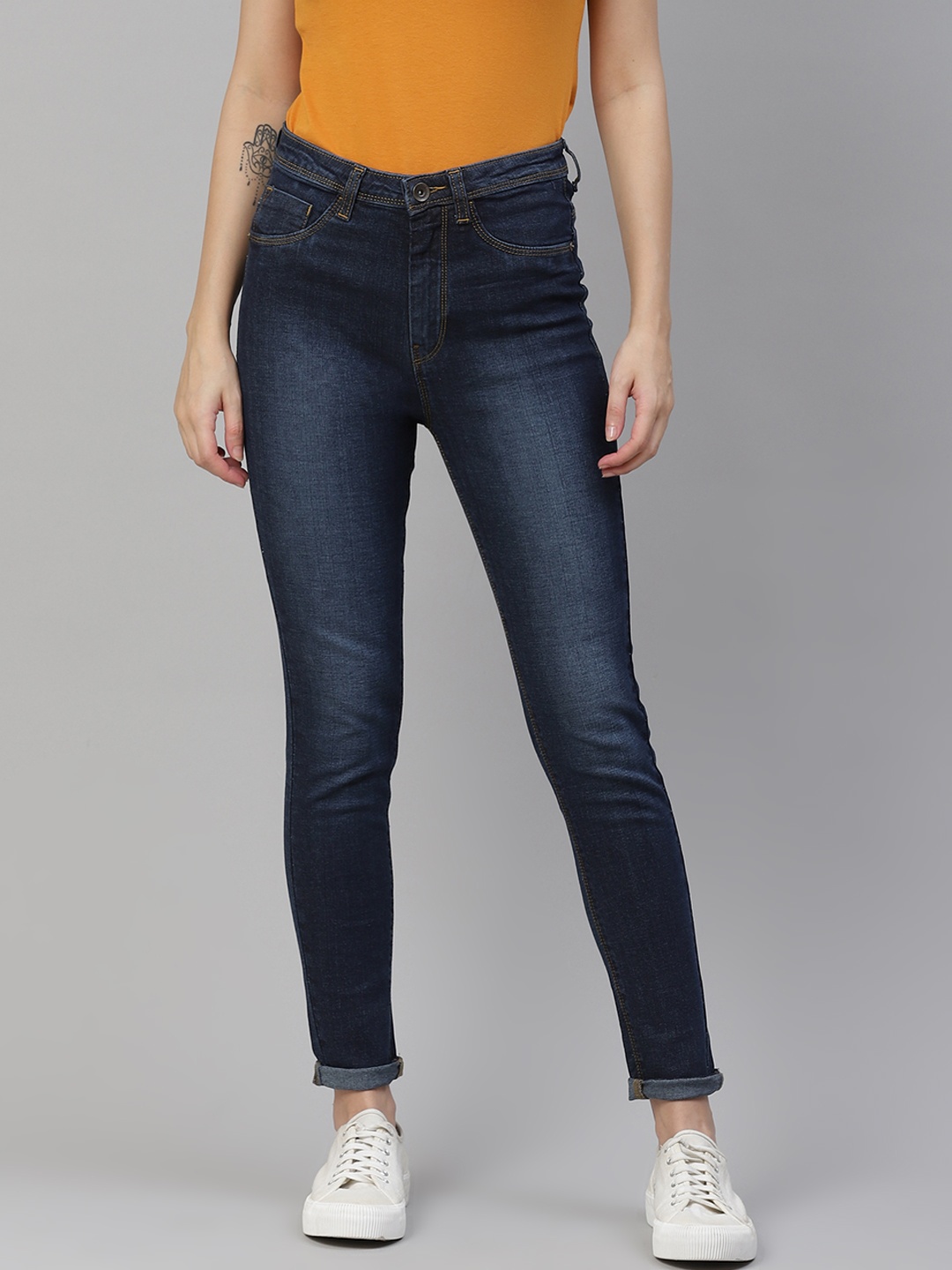 

Flying Machine Women Blue Super Skinny Fit High-Rise Light Fade Stretchable Jeans