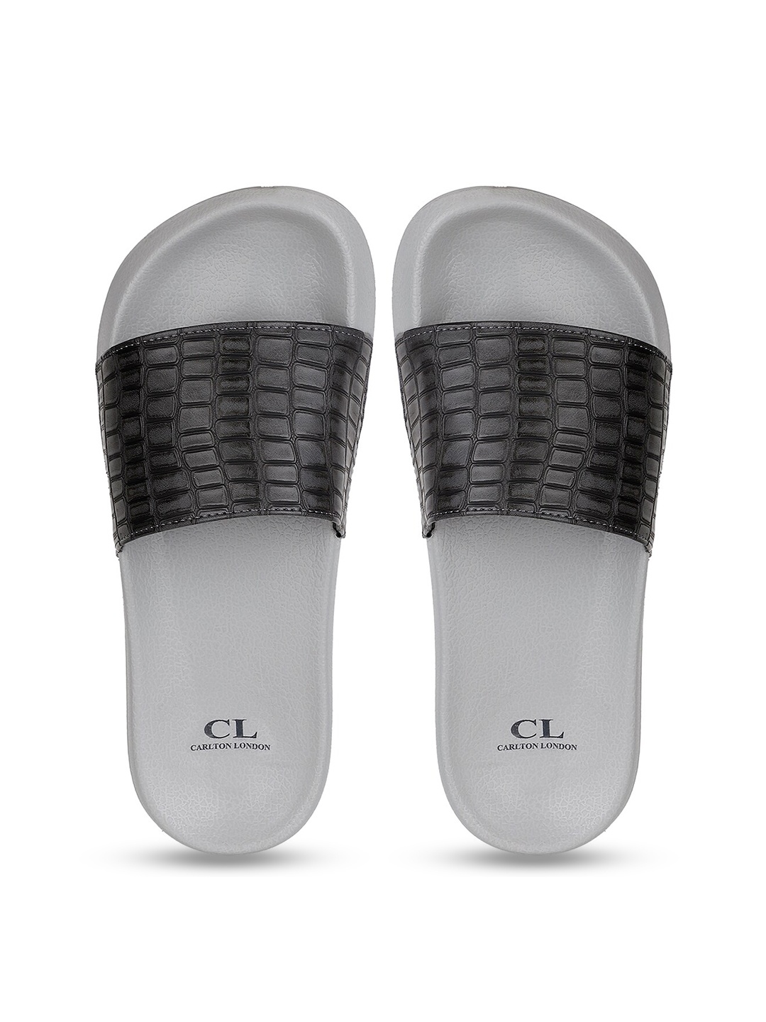 

Carlton London Men Grey Self Design Sliders