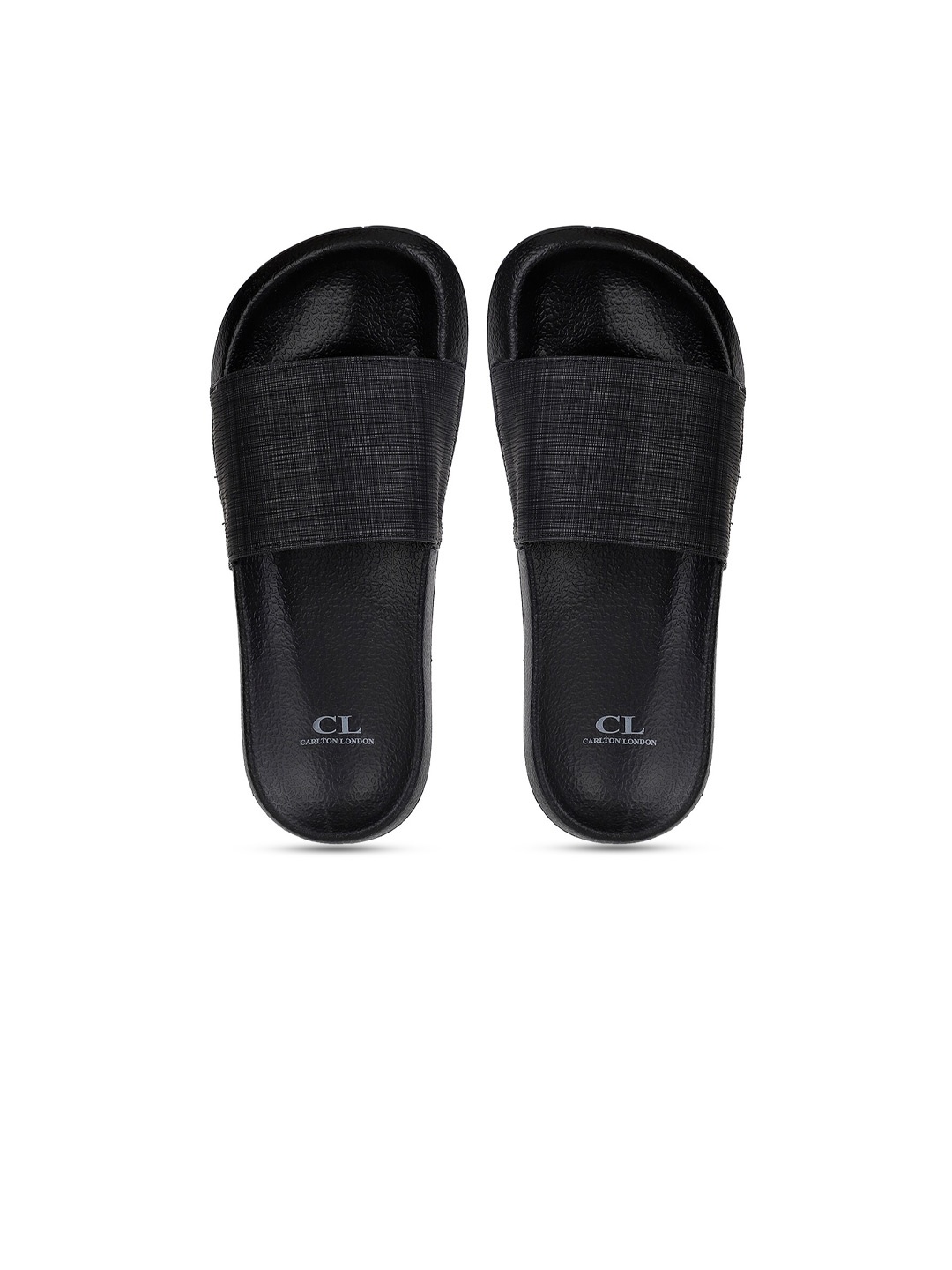 

Carlton London Men Black Self Design Sliders