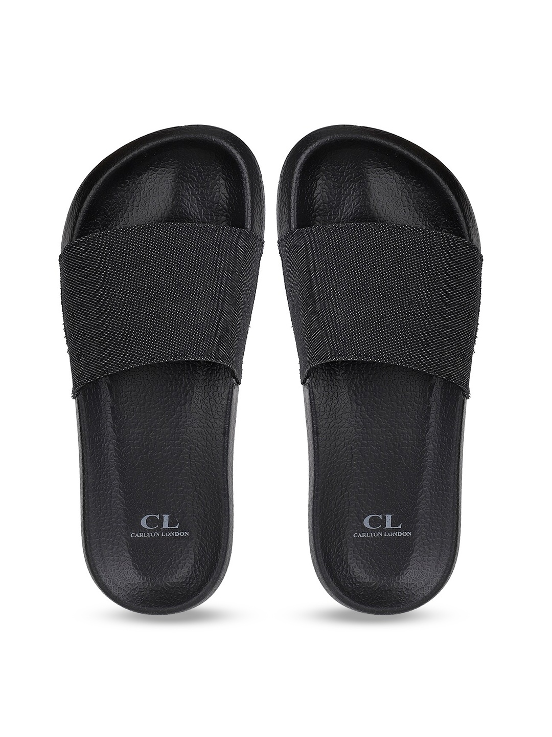 

Carlton London Men Black Solid Sliders