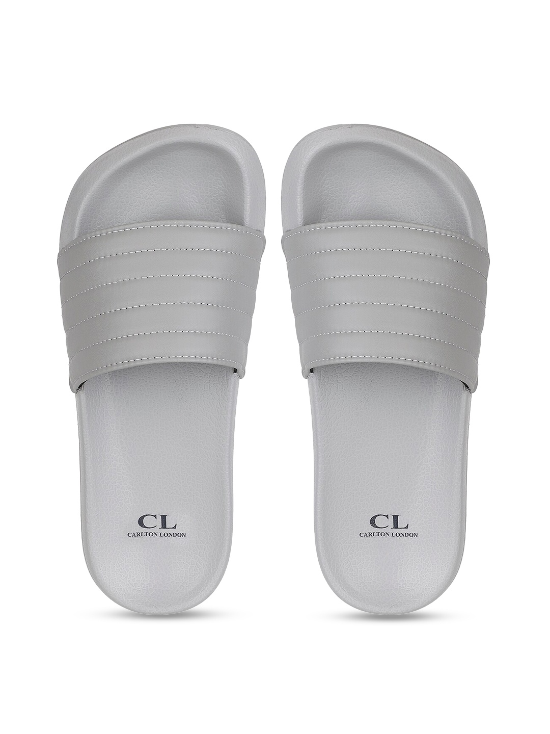 

Carlton London Men Grey Solid Sliders