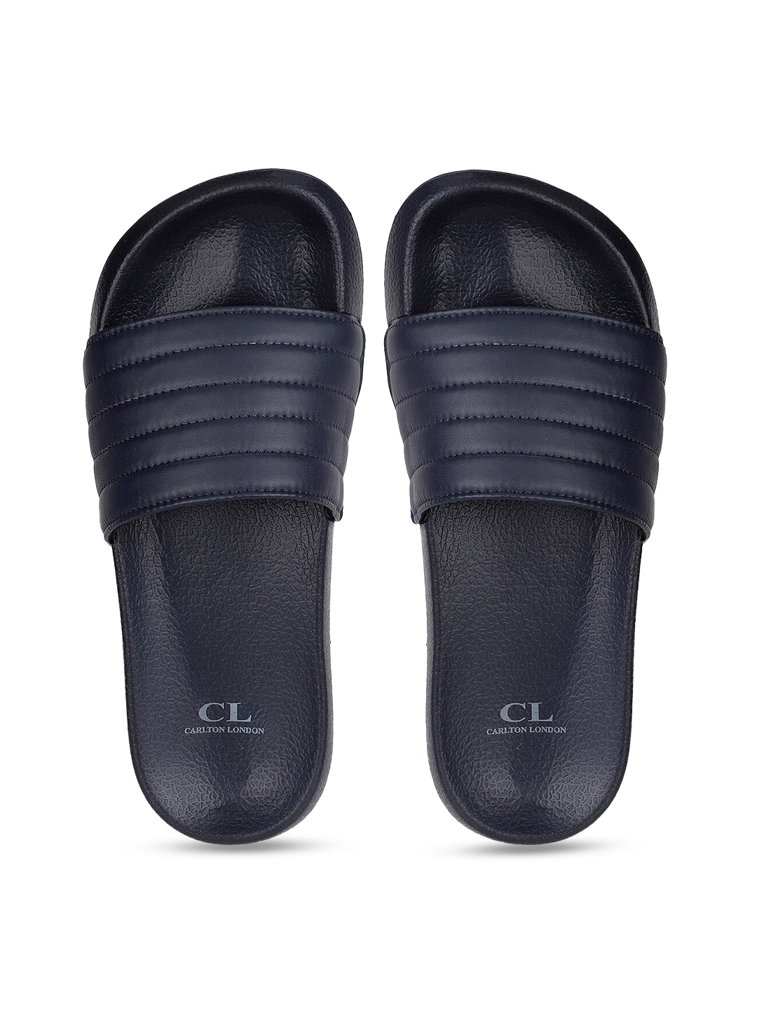 

Carlton London Men Navy Blue Solid Sliders