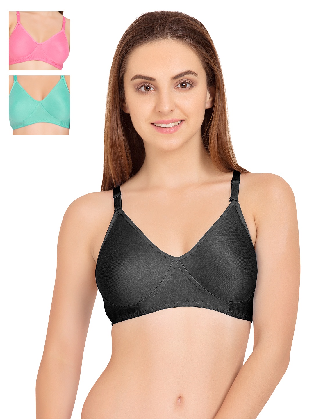 

Tweens Pack of 3 Full Coverage T-shirt Bras TW253, Black