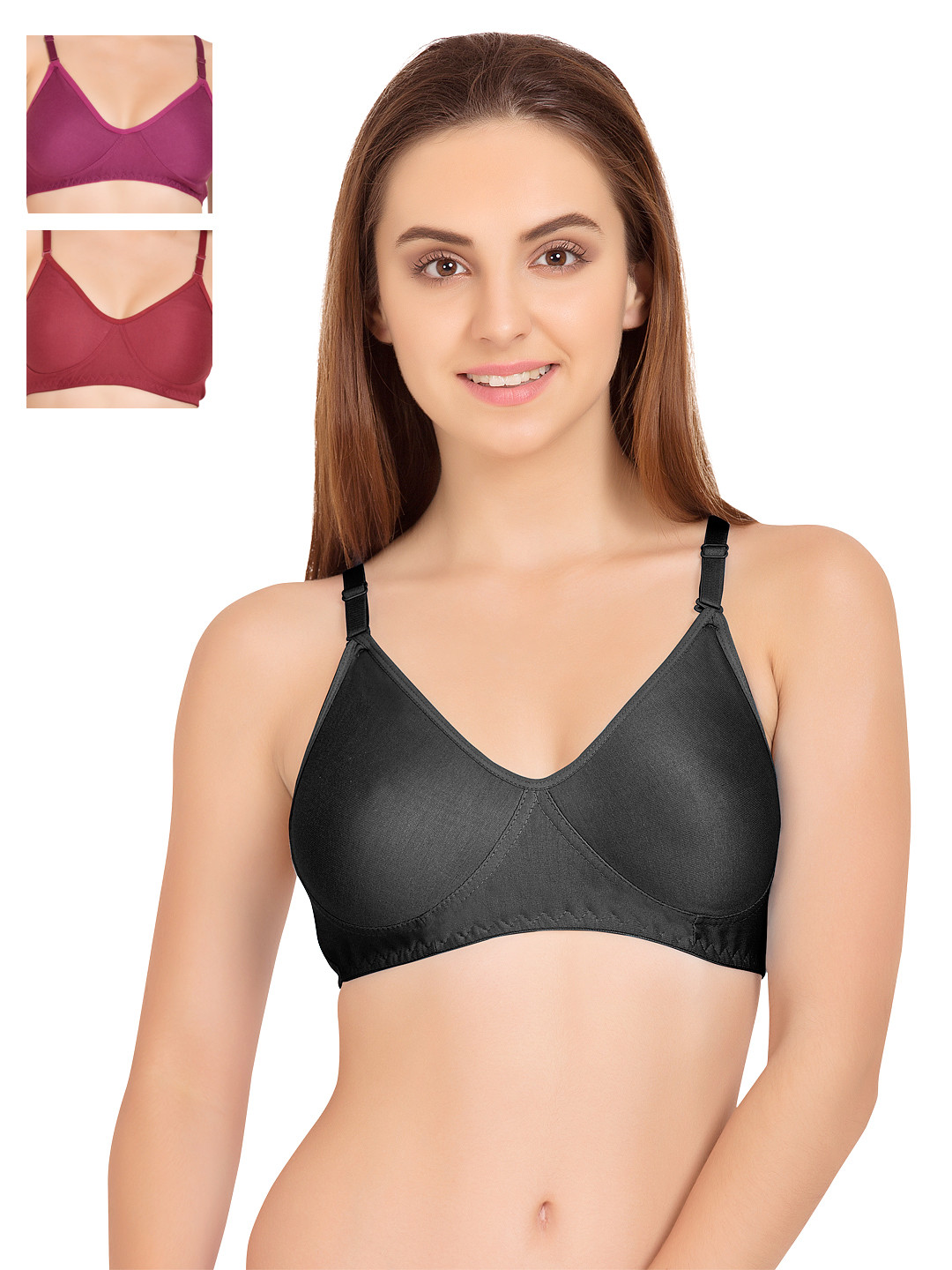 

Tweens Pack of 3 Full Coverage T-shirt Bras TW253, Black