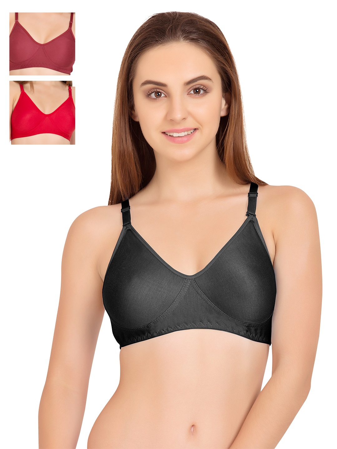 

Tweens Pack of 3 Full Coverage T-shirt Bras TW253, Black