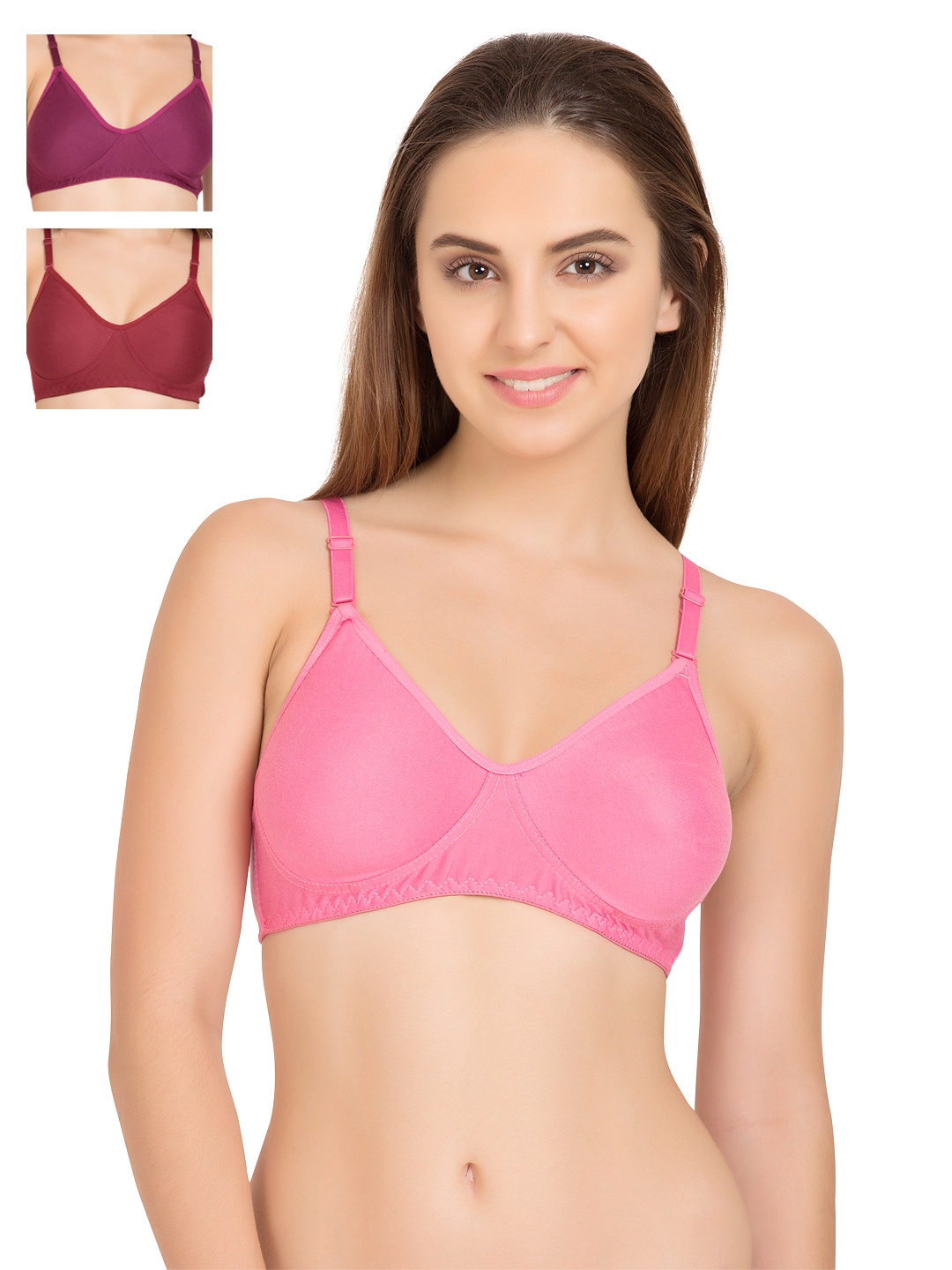 

Tweens Pack of 3 Full-Coverage T-shirt Bras 253, Pink