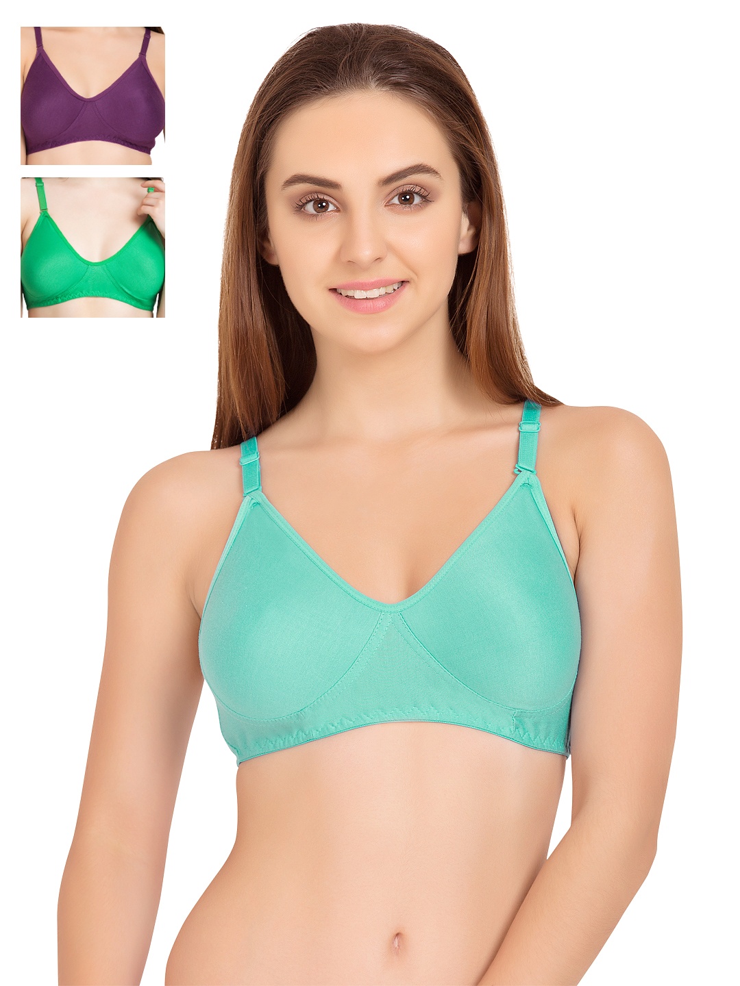 

Tweens Pack of 3 Full-Coverage T-shirt Bras 253, Green