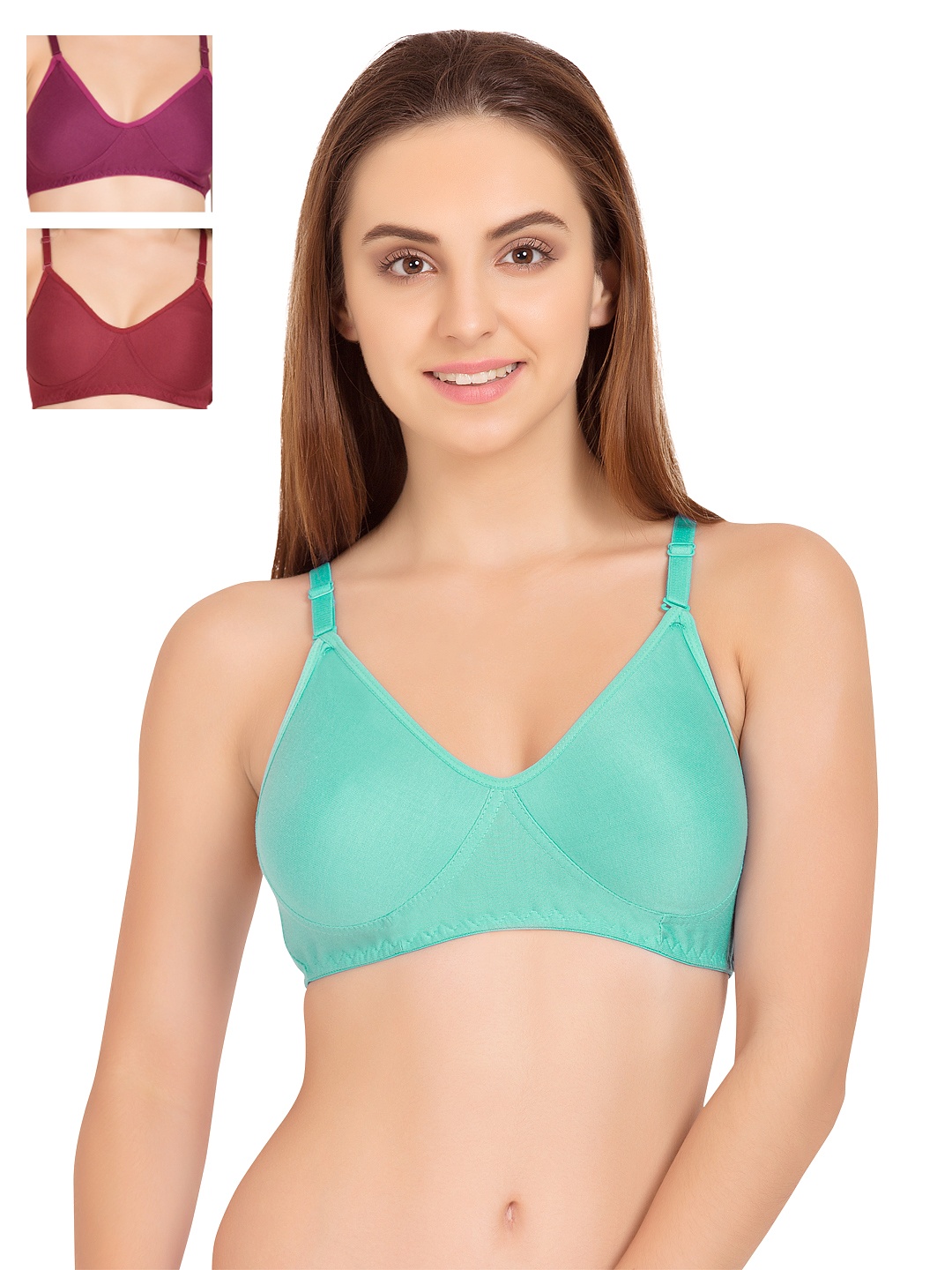 

Tweens Pack of 3 Full-Coverage T-shirt Bras TW253, Sea green