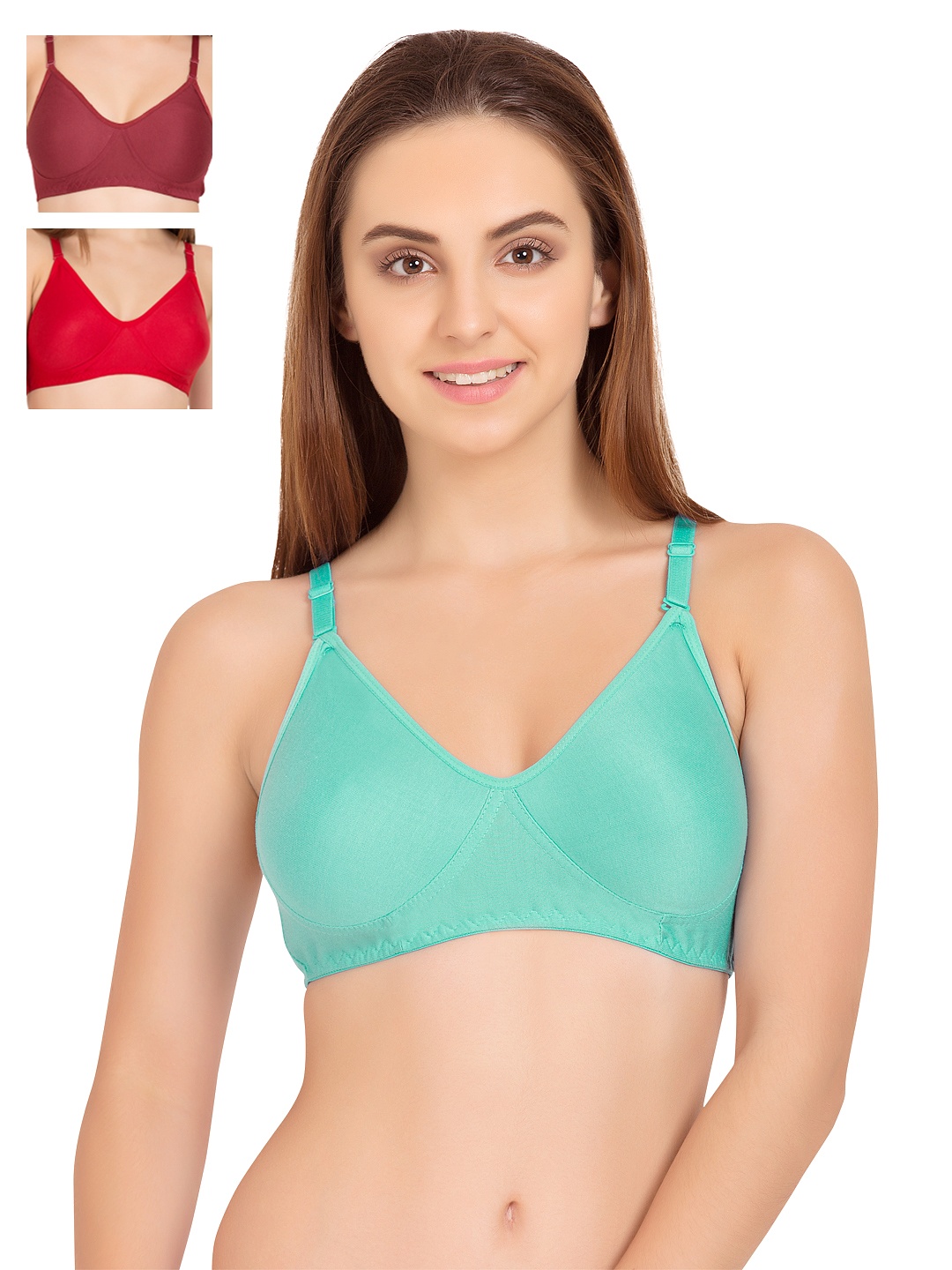 

Tweens Pack of 3 Full-Coverage T-shirt Bras TW253, Sea green