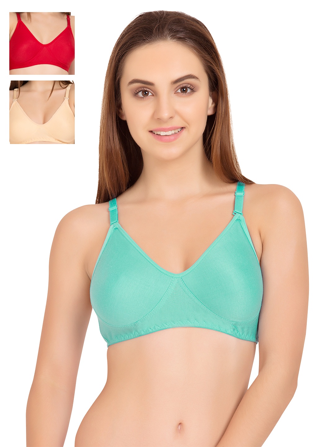 

Tweens Pack of 3 Full-Coverage T-shirt Bras TW253, Sea green