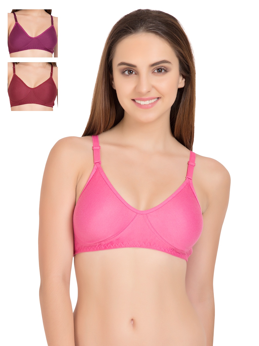 

Tweens Pack of 3 Full Coverage T-shirt Bras 253, Pink