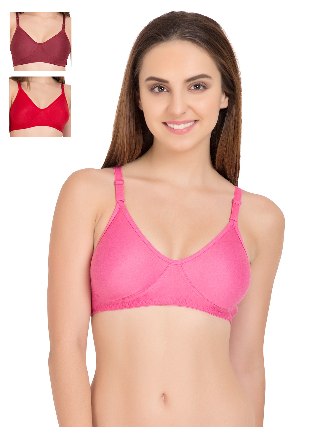 

Tweens Pack of 3 Full Coverage T-shirt Bras 253, Pink