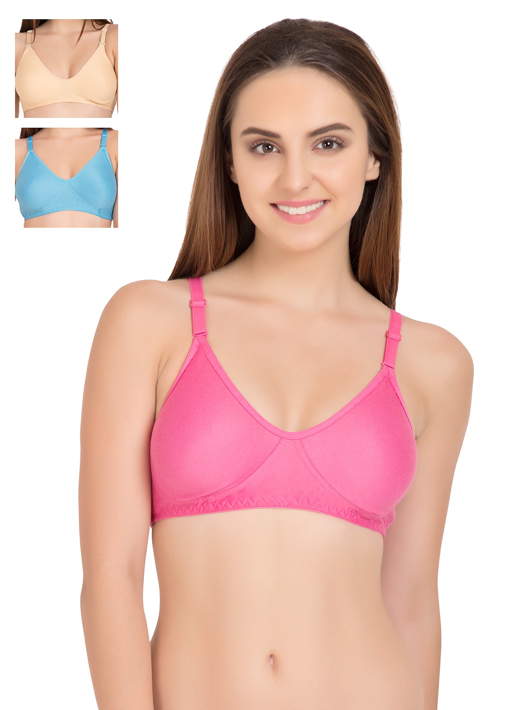 

Tweens Pack of 3 Full Coverage T-shirt Bras 253, Pink