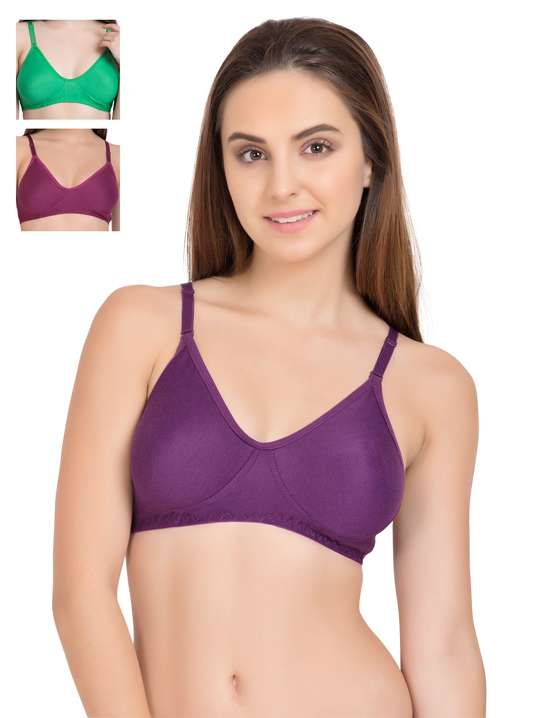 

Tweens Pack of 3 Full Coverage T-shirt Bras 253, Purple