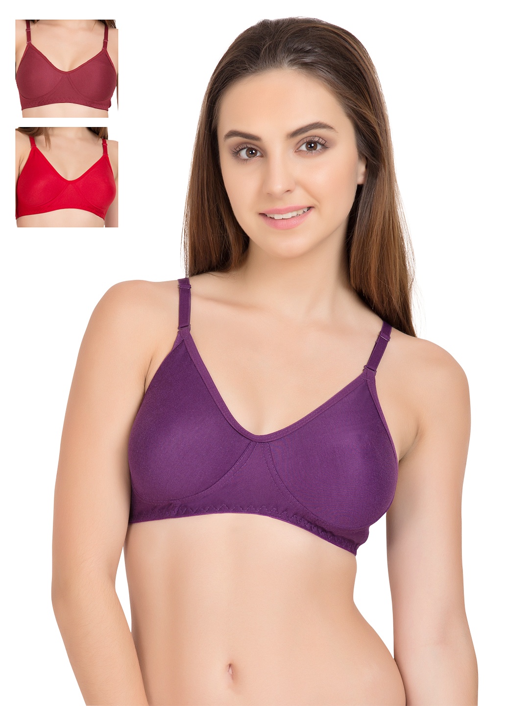 

Tweens Pack of 3 Full Coverage T-shirt Bras 253, Purple