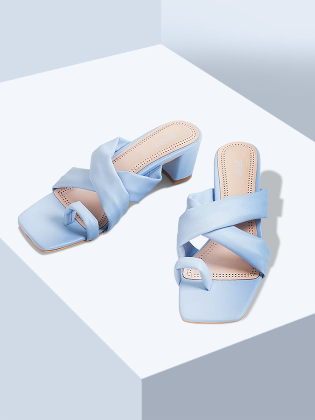 

Ginger by Lifestyle Women Blue Solid Peep Toes