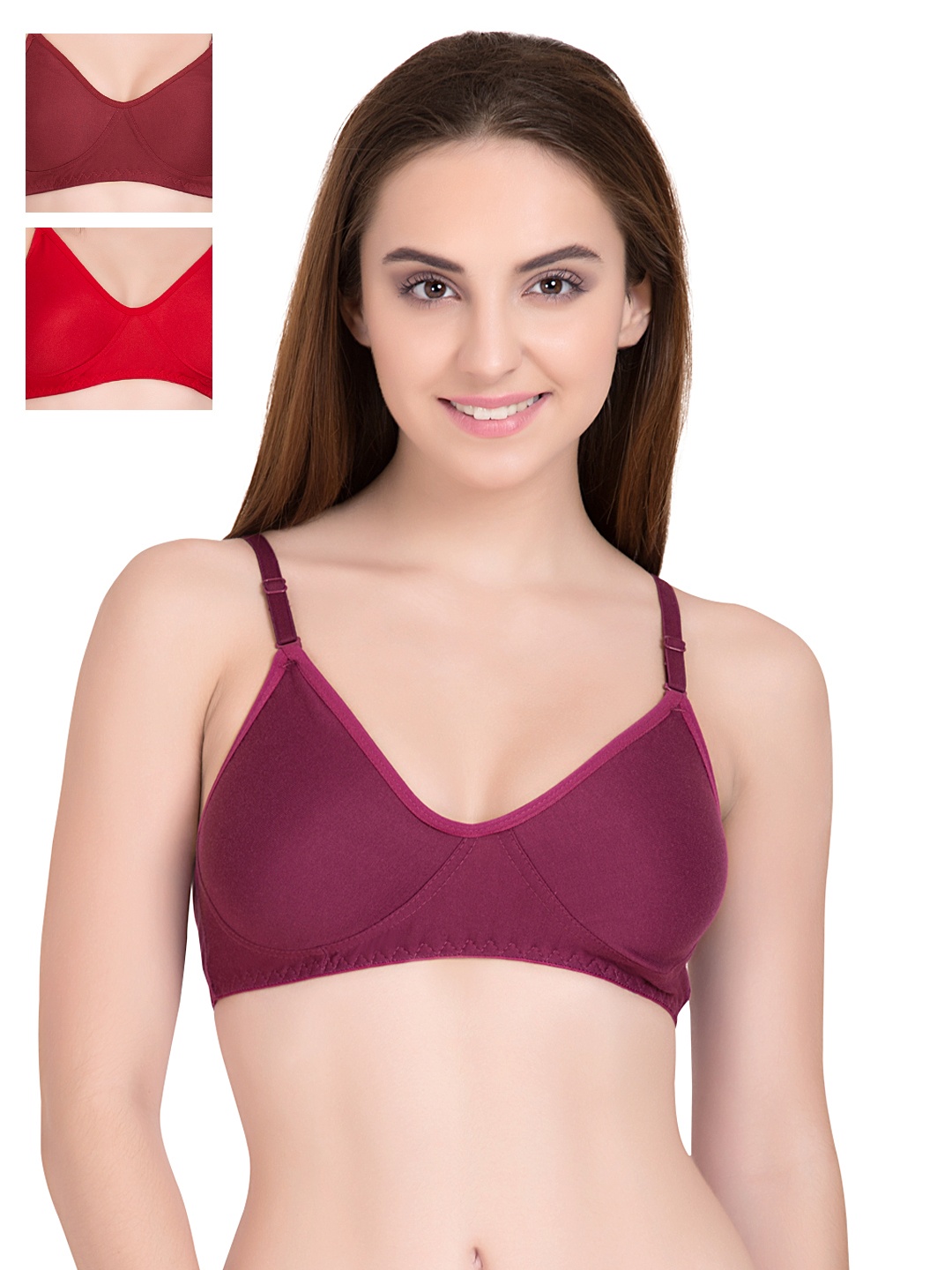 

Tweens Pack of 3 Full-Coverage T-shirt Bras 253, Magenta