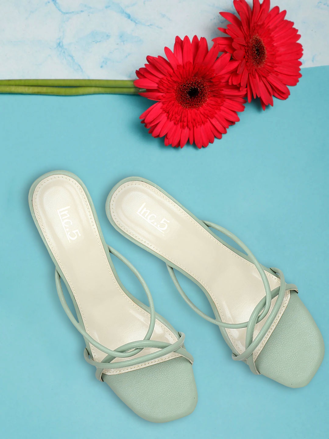 

Inc 5 Women Green Solid Heels