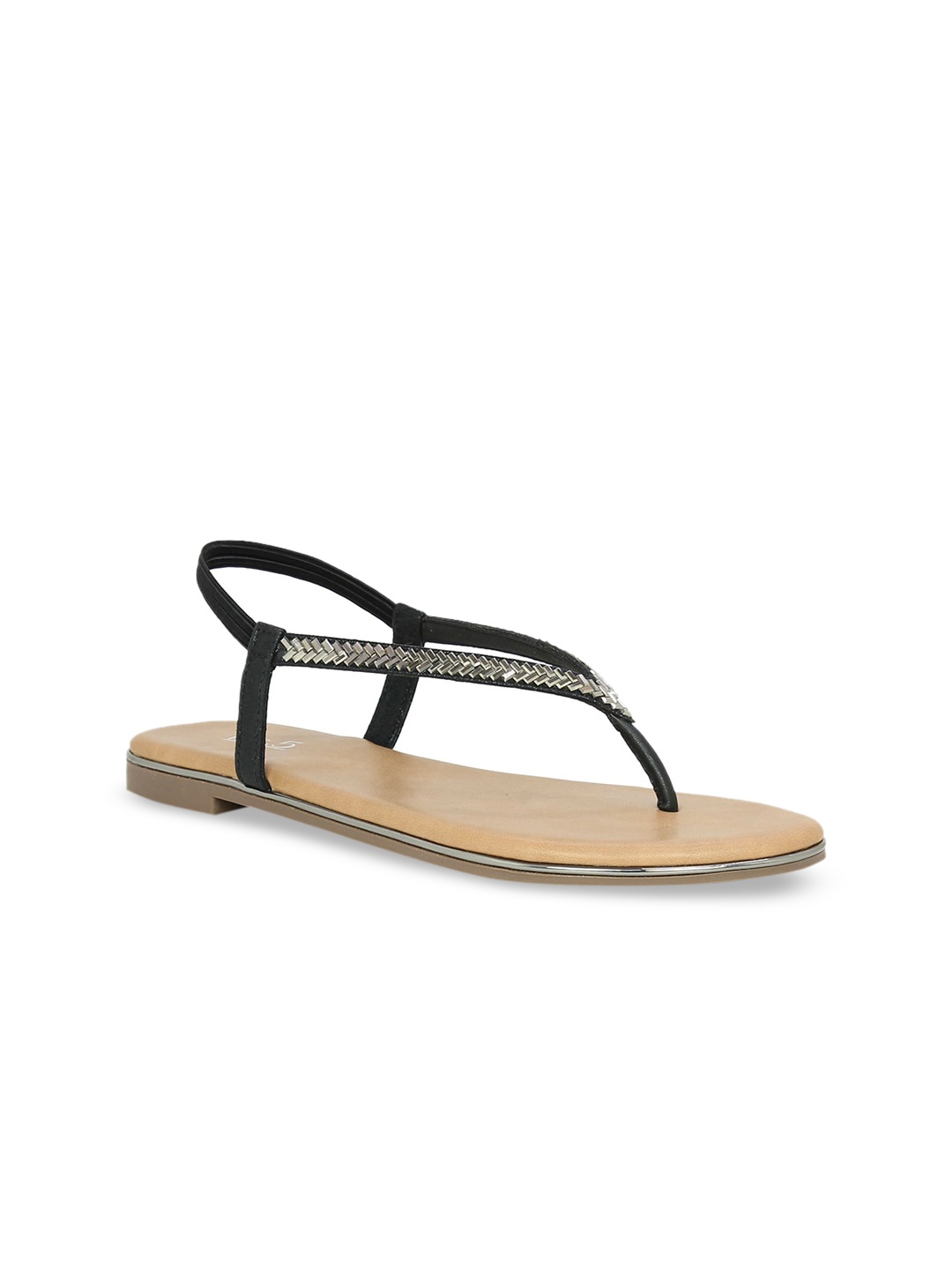 

Inc 5 Women Black Embellished Open Toe Flats