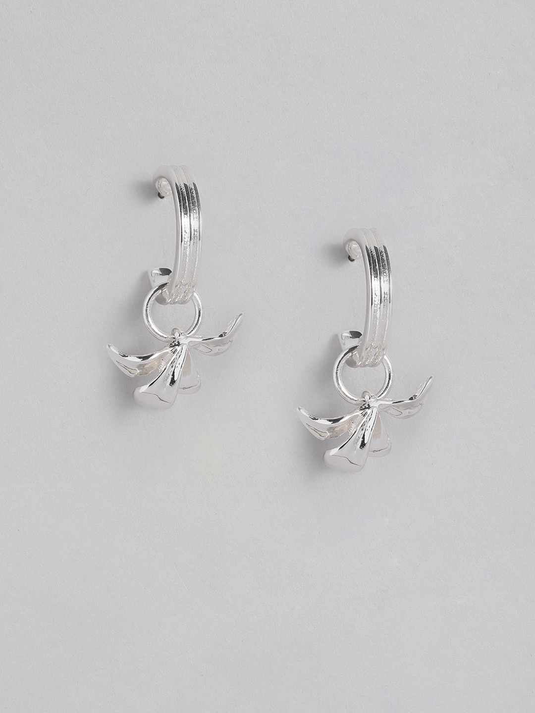 

Forever New Silver-Plated Floral Half Hoop Earrings