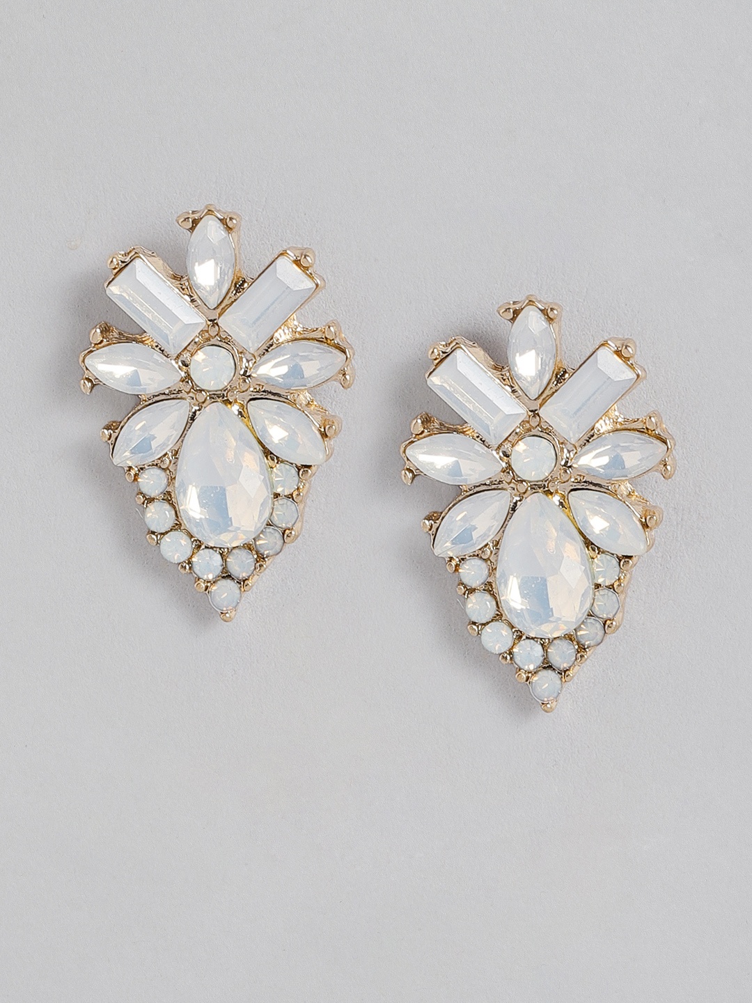 

Forever New Off-White Opal-Studded Contemporary Studs Earrings