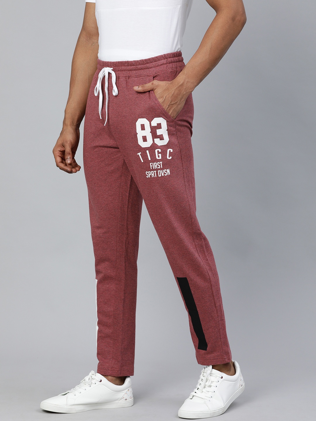 

The Indian Garage Co Men Burgundy Solid Regular Fit Track Pants