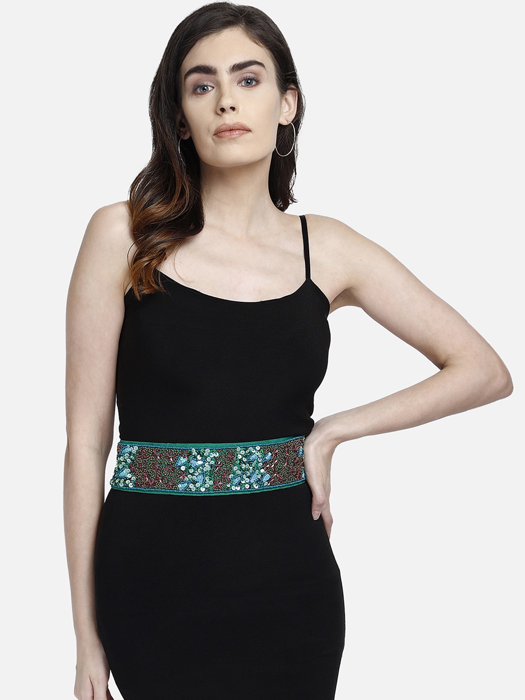 

Anekaant Women Green & Red Embellished Belt