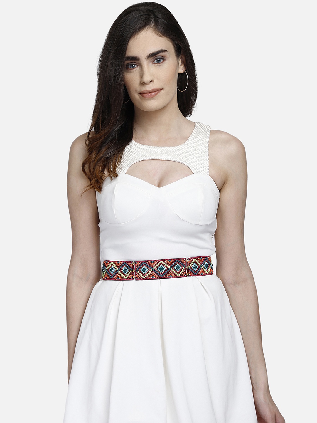 

Anekaant Women Orange & Blue Embellished Belt